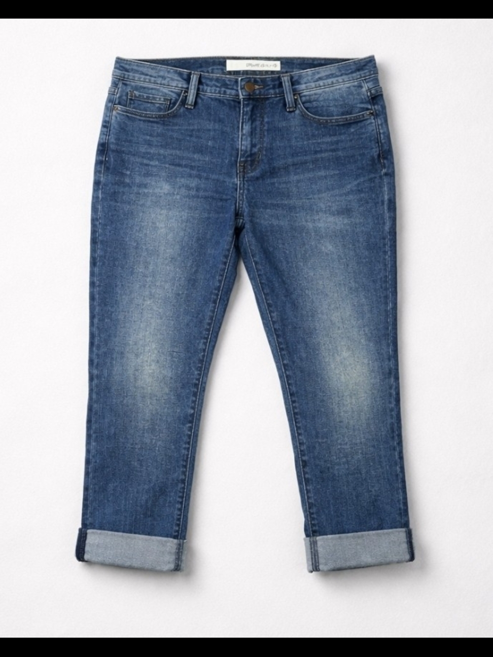 DKNY Jeans Women's Blue Cropped Roll-Cuff Jeans